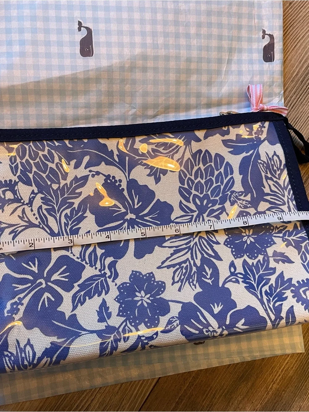 Vineyard Vines Blue Floral Travel/Makeup Pouch